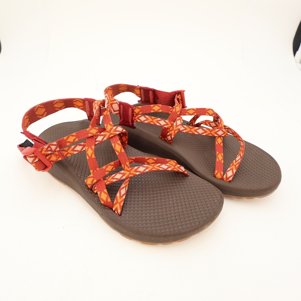 Chaco Z/Cloud X2 Womens 8 Sandals Red Orange Geometric Strappy J106506 - Picture 8 of 13